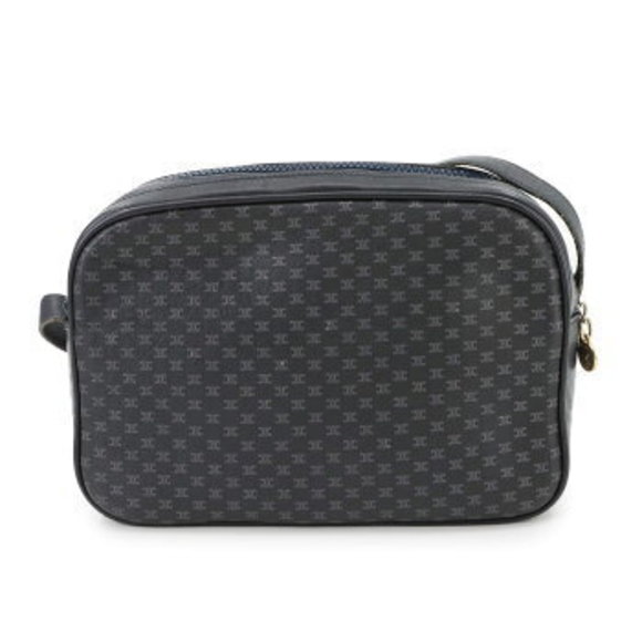 Celine Macadam Shoulder Bag Leather Navy Blue Sholder - Picture 2 of 9